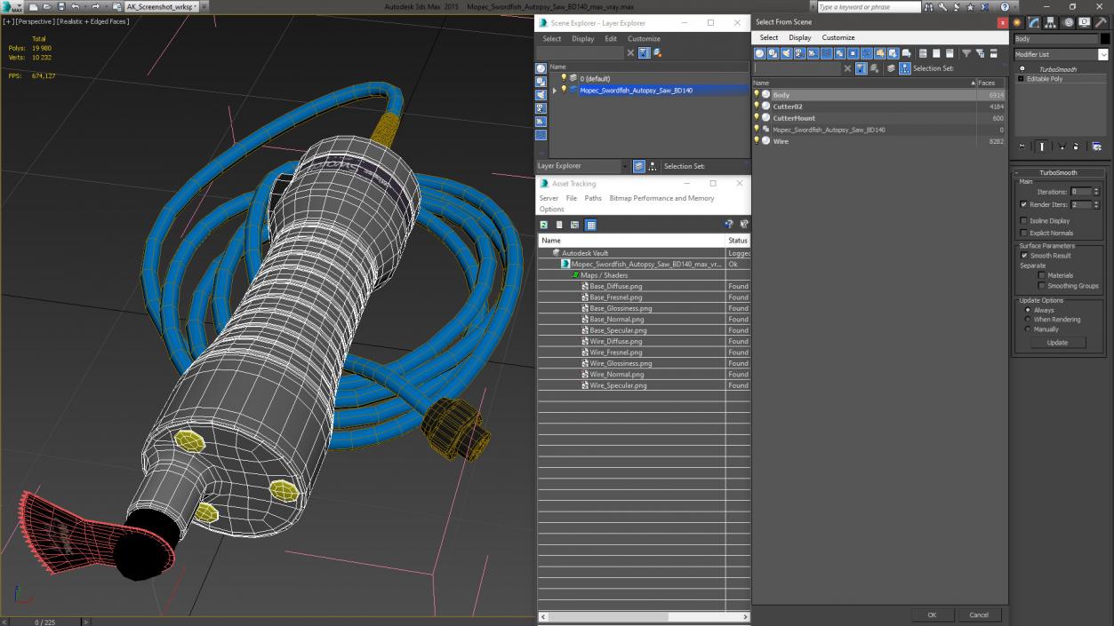 3D Mopec Swordfish Autopsy Saw BD140 model