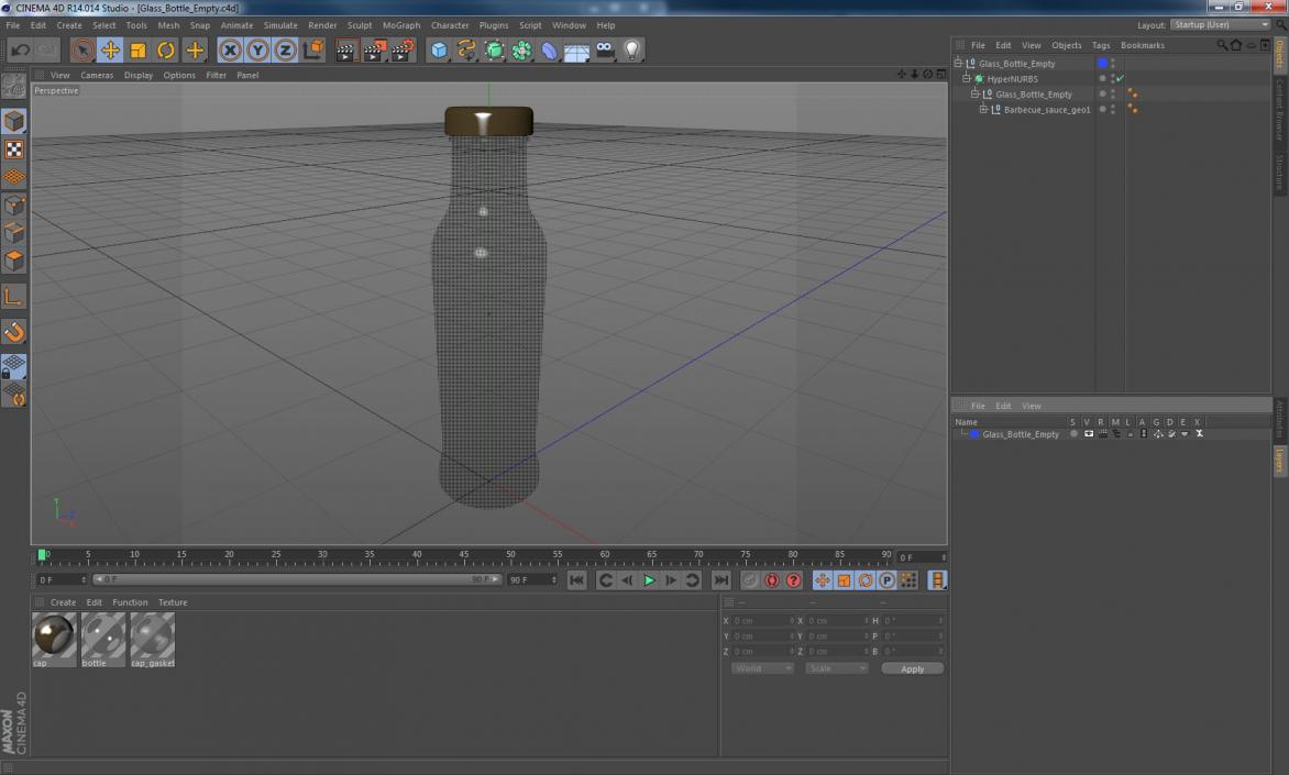 3D Glass Bottle Empty model