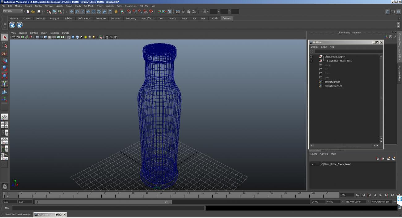 3D Glass Bottle Empty model