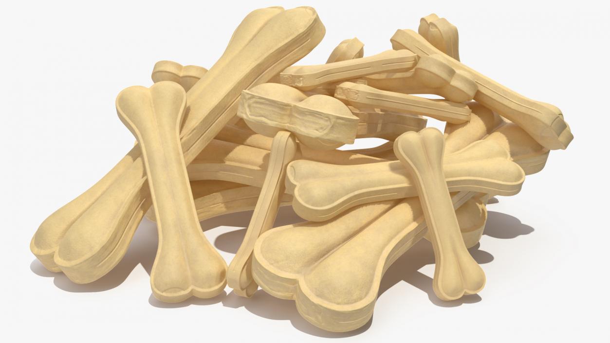 3D model Bulldog Sniffs a Pile of Bones