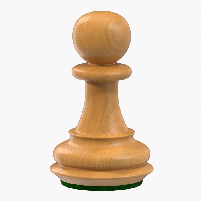 Wooden Chess Pawn 3D