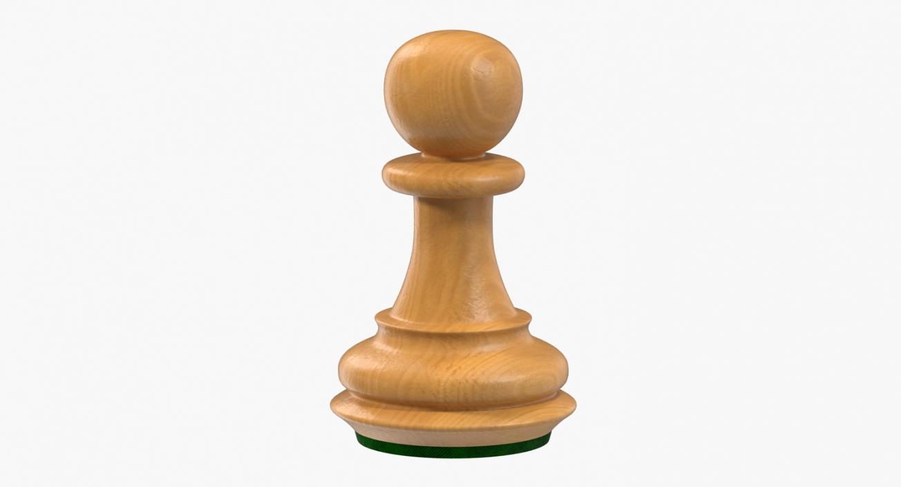 Wooden Chess Pawn 3D