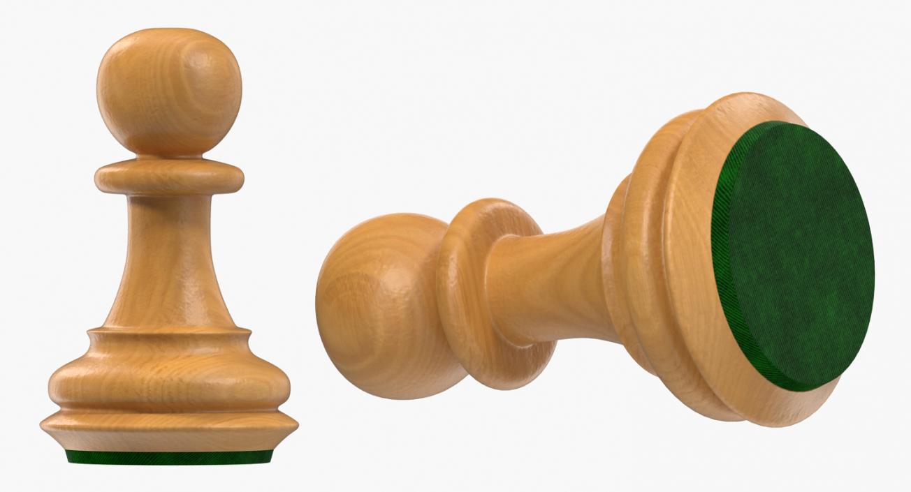 Wooden Chess Pawn 3D