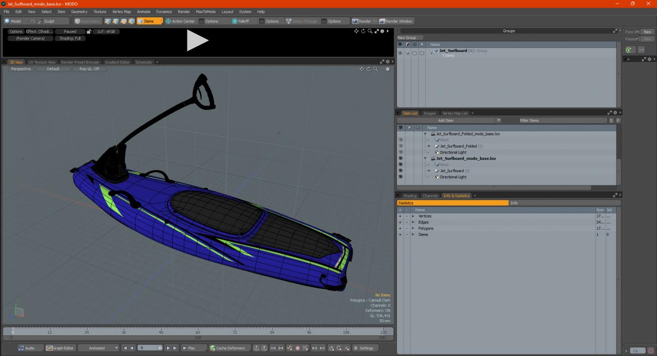 3D Jet Surfboard model