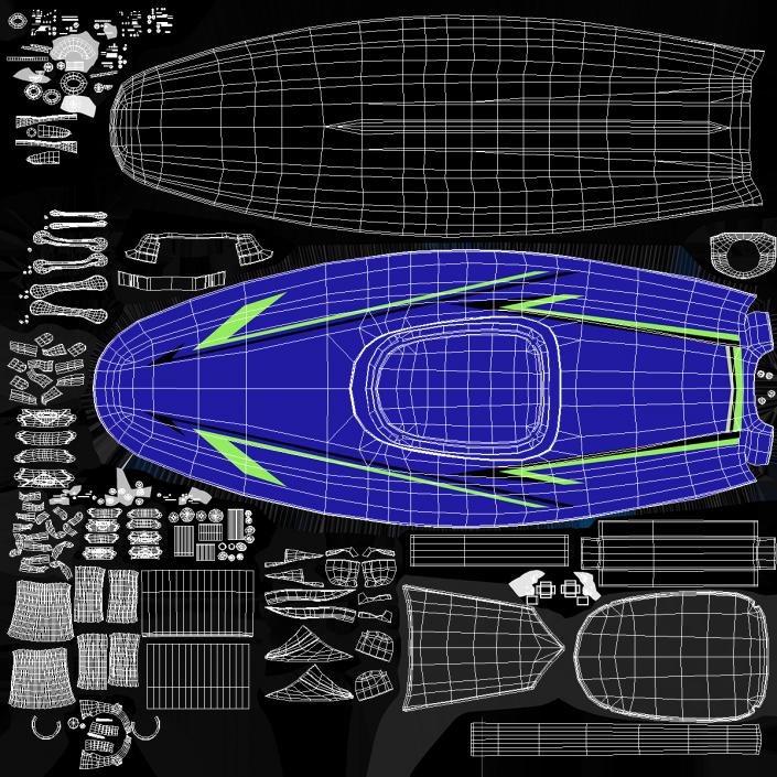 3D Jet Surfboard model