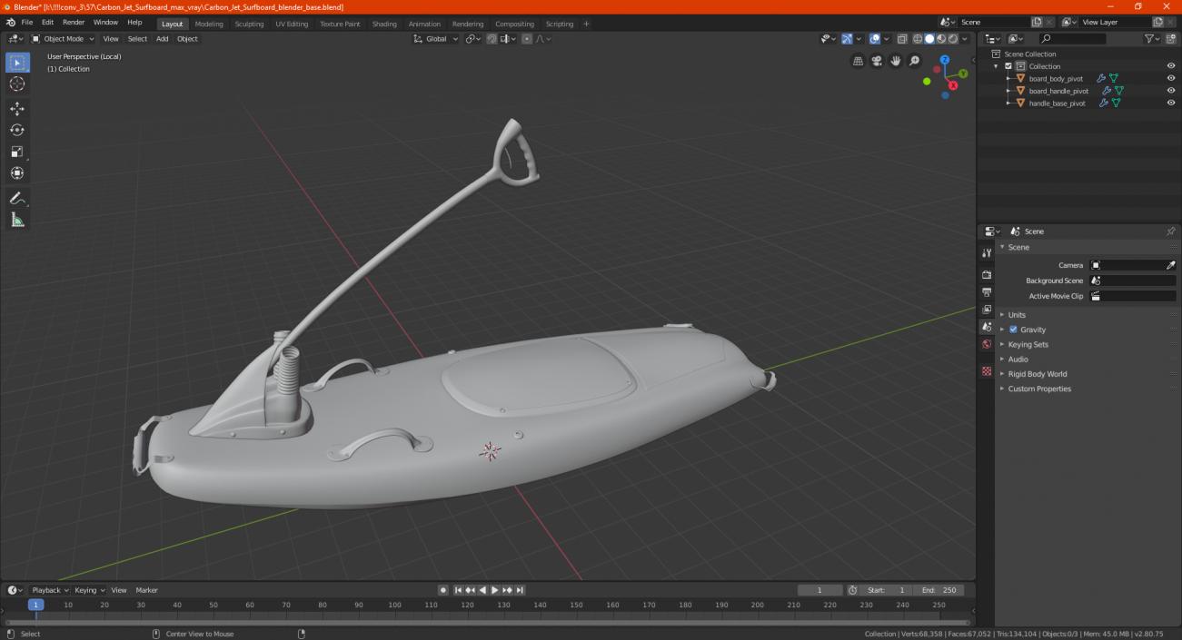 3D Jet Surfboard model