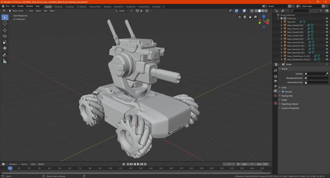 3D model Mini Tank Drone