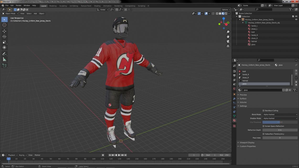 Hockey Uniform New Jersey Devils 3D