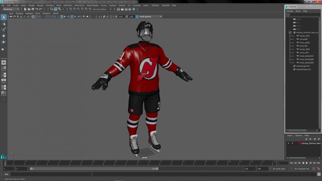 Hockey Uniform New Jersey Devils 3D