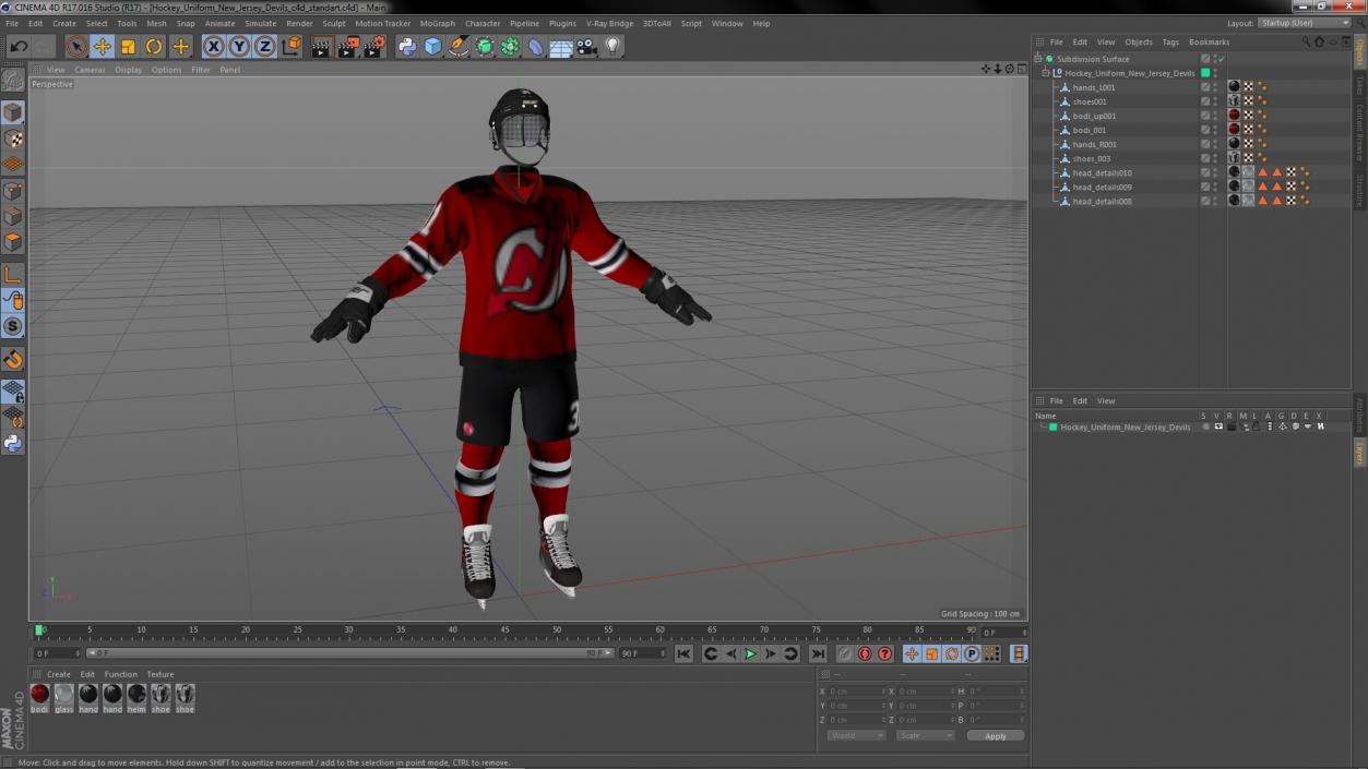 Hockey Uniform New Jersey Devils 3D