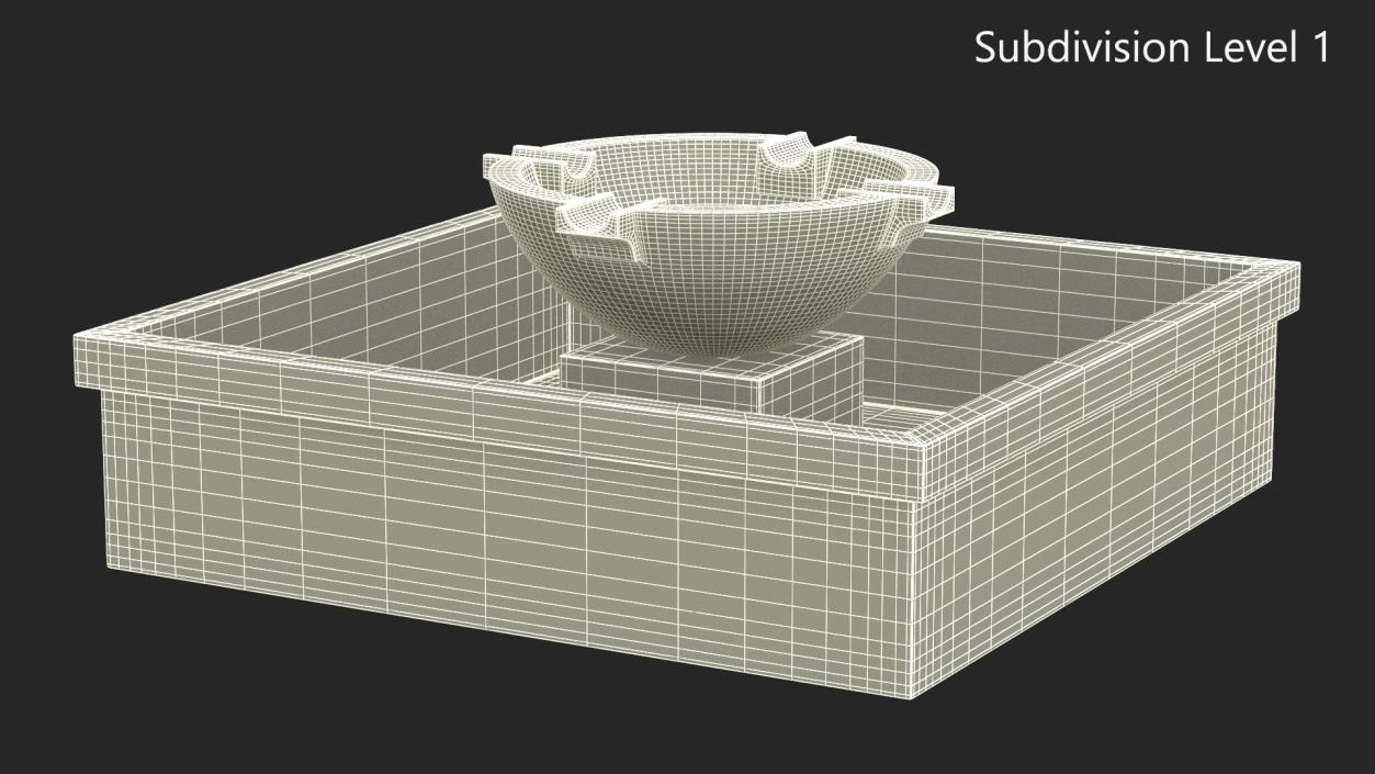 3D Empty Garden Fountain