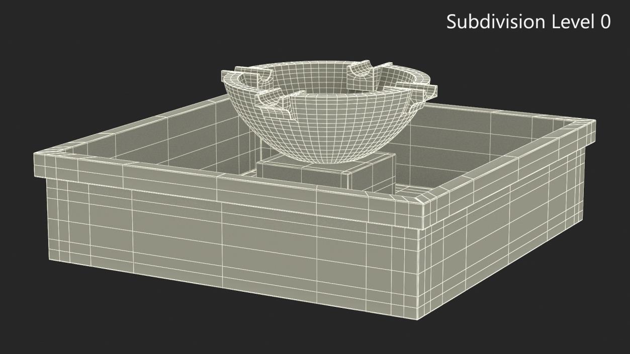 3D Empty Garden Fountain