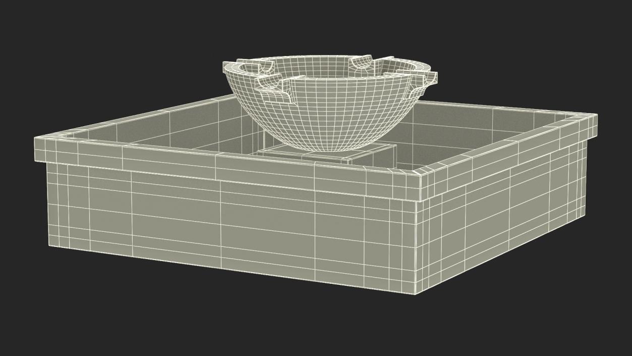 3D Empty Garden Fountain