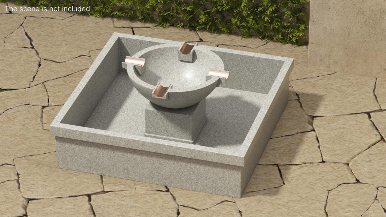 3D Empty Garden Fountain