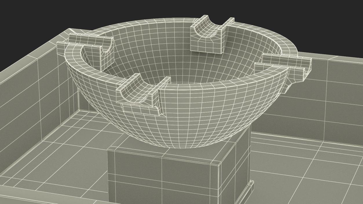 3D Empty Garden Fountain