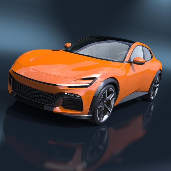 Sports Crossover Car Orange 3D