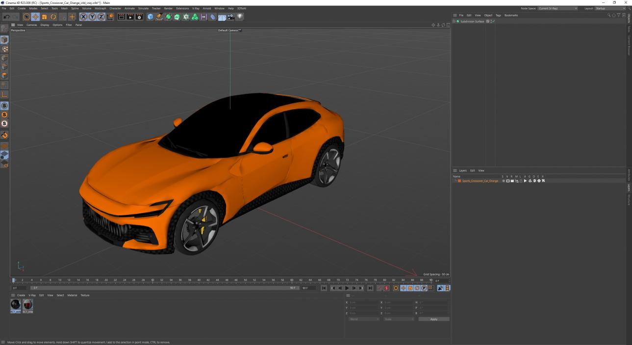 Sports Crossover Car Orange 3D