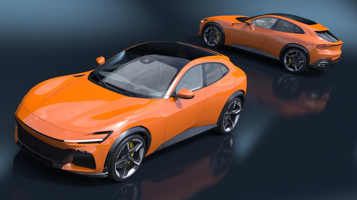 Sports Crossover Car Orange 3D