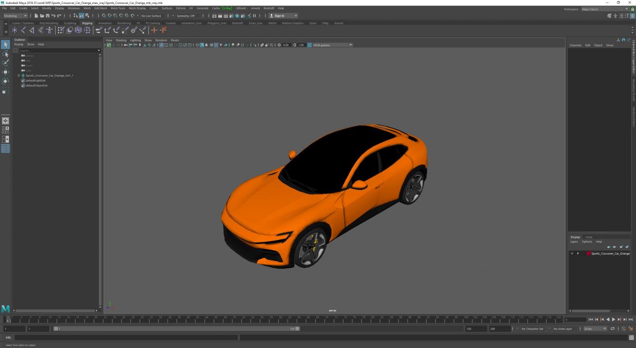 Sports Crossover Car Orange 3D