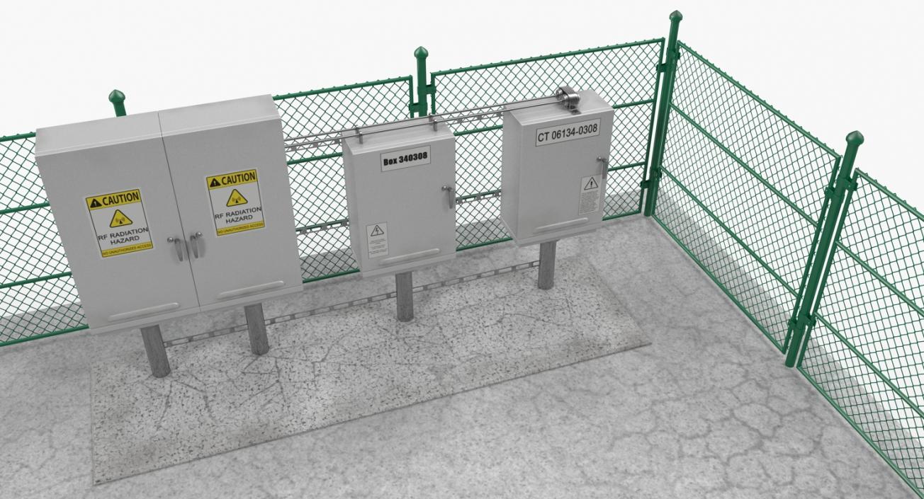 3D Oil Wellhead with Fence model