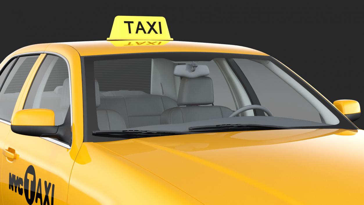 Yellow Taxi Simple Interior 3D