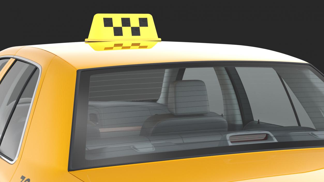 Yellow Taxi Simple Interior 3D