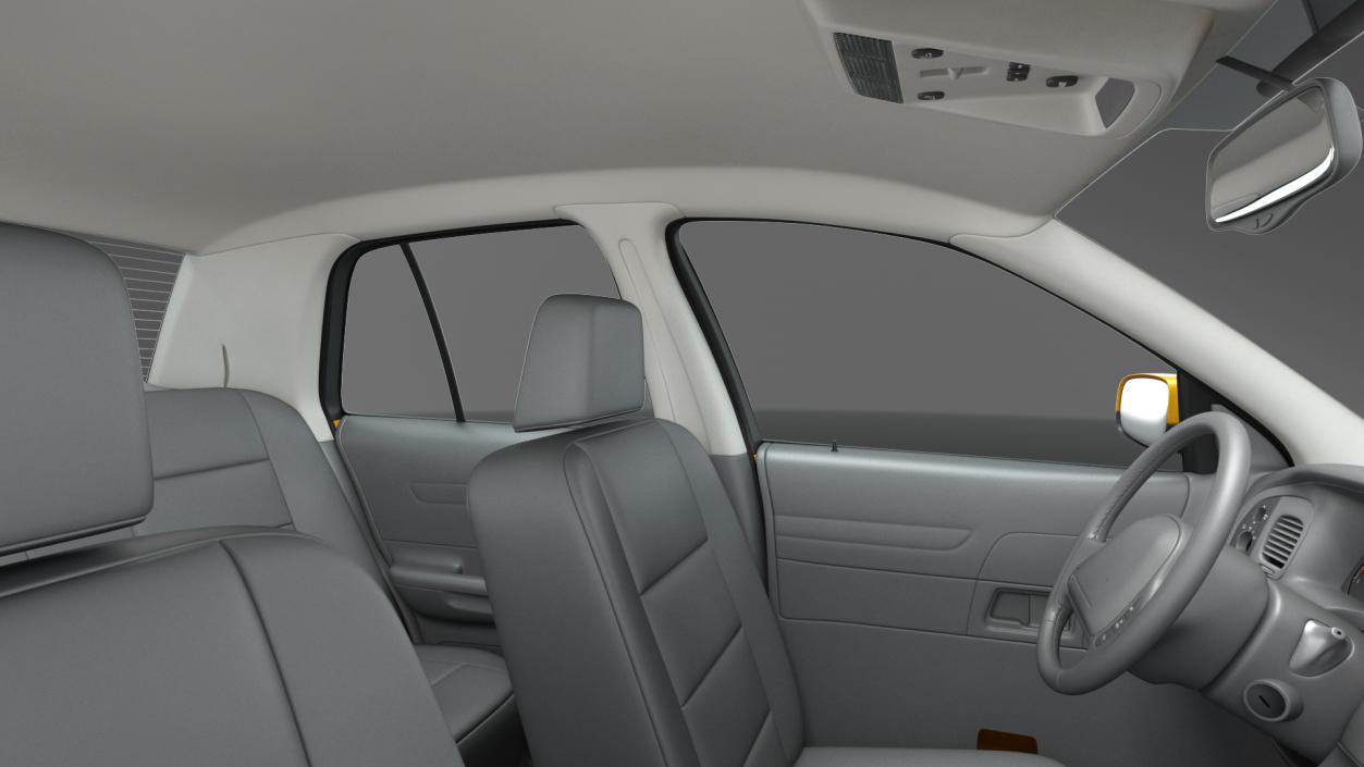 Yellow Taxi Simple Interior 3D