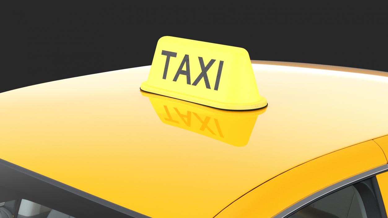 Yellow Taxi Simple Interior 3D