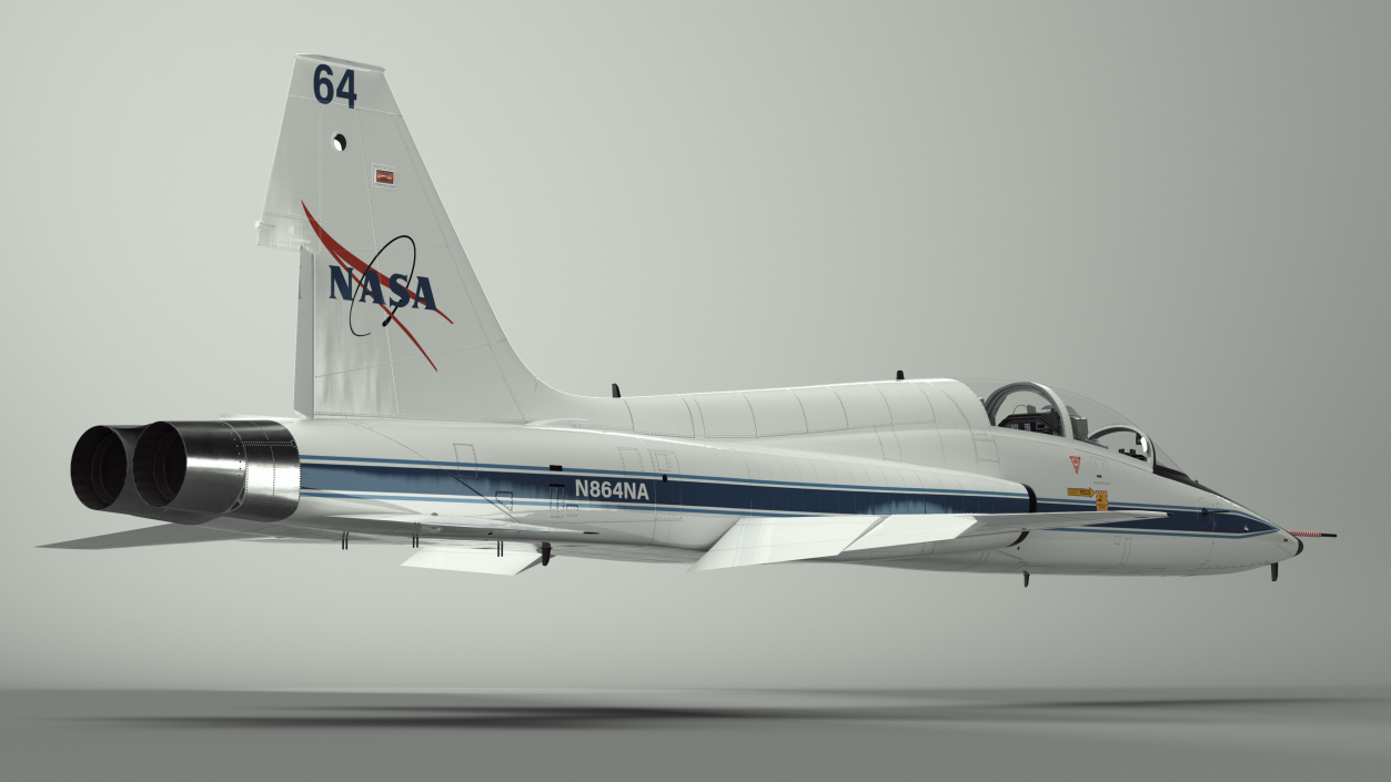 3D NASA Trainer Jet Aircraft T-38 White Rigged model