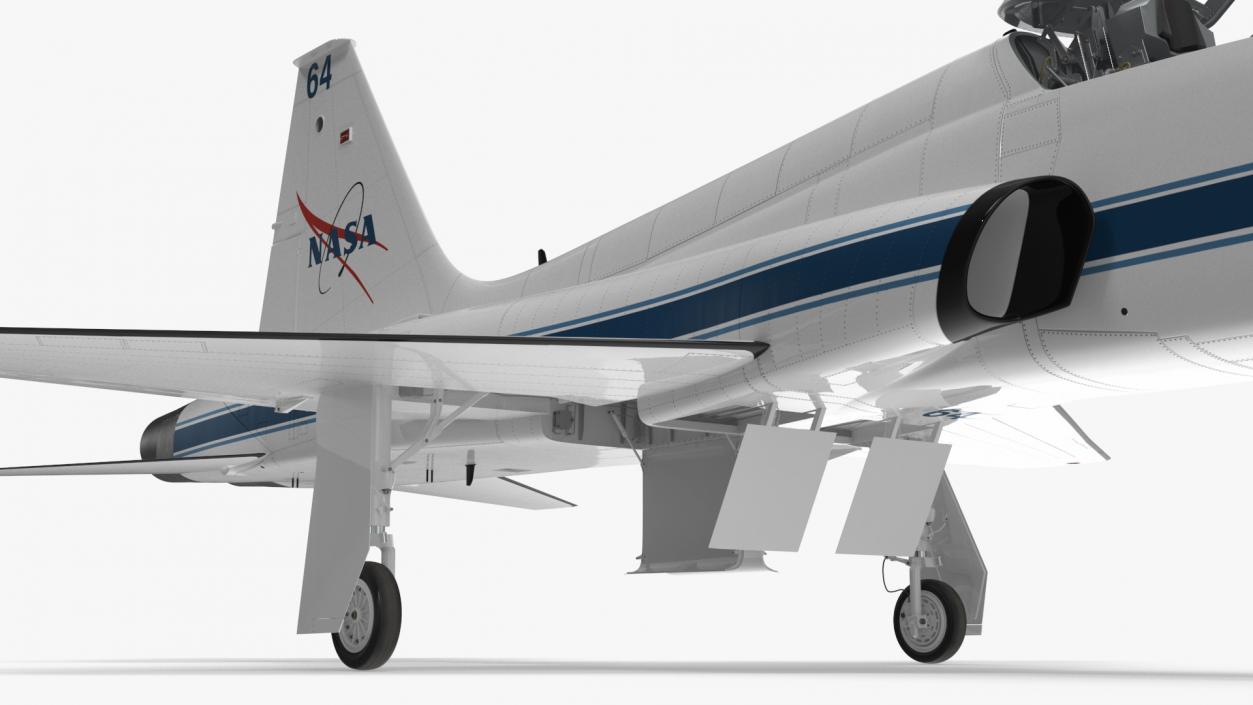 3D NASA Trainer Jet Aircraft T-38 White Rigged model