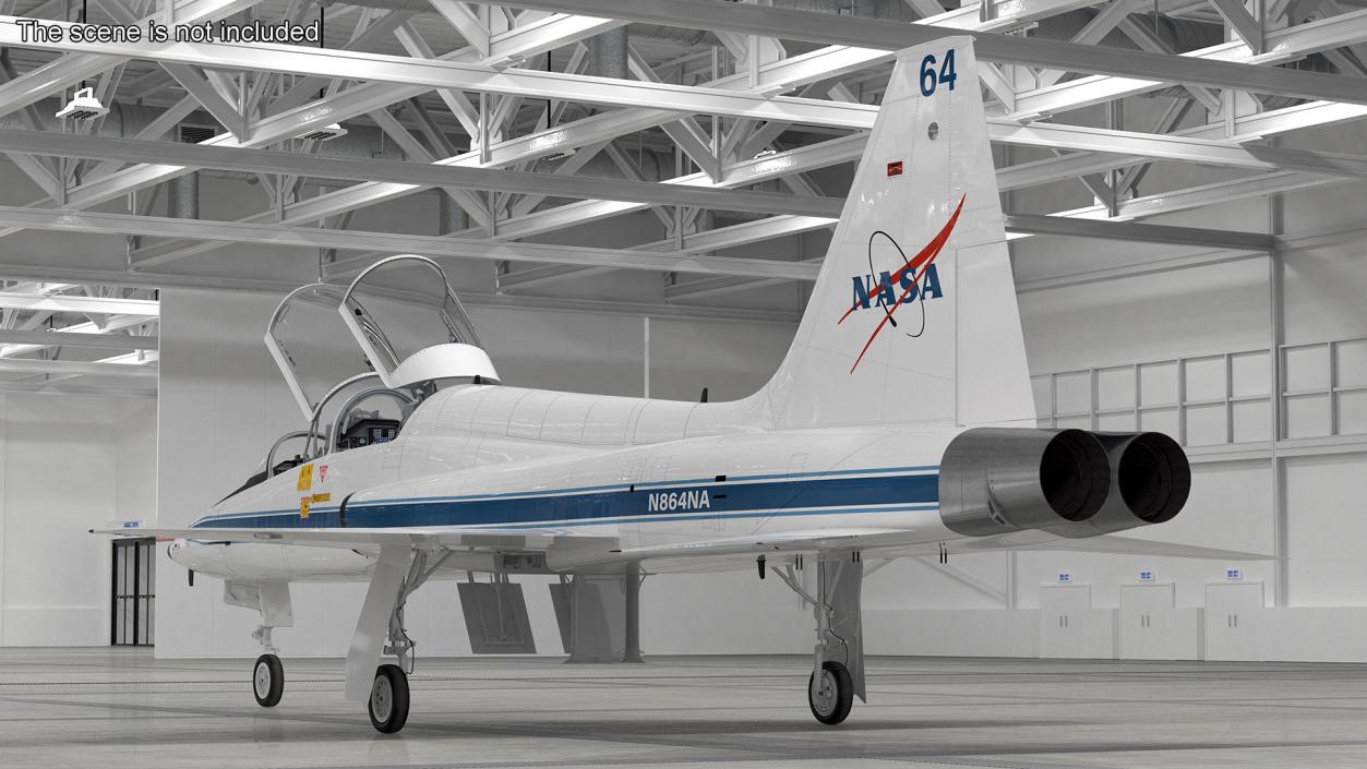 3D NASA Trainer Jet Aircraft T-38 White Rigged model