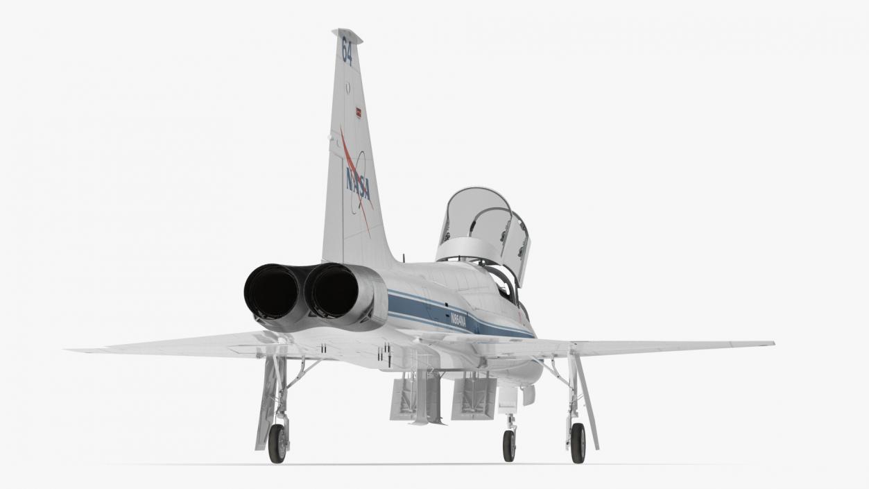 3D NASA Trainer Jet Aircraft T-38 White Rigged model