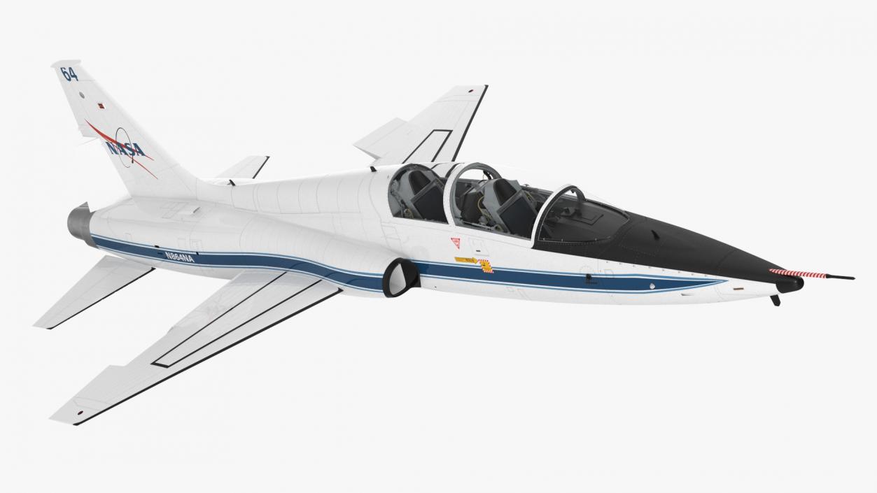 3D NASA Trainer Jet Aircraft T-38 White Rigged model