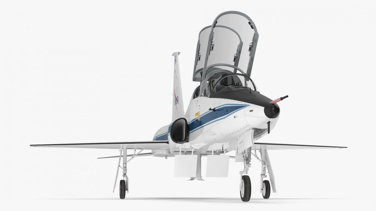 3D NASA Trainer Jet Aircraft T-38 White Rigged model