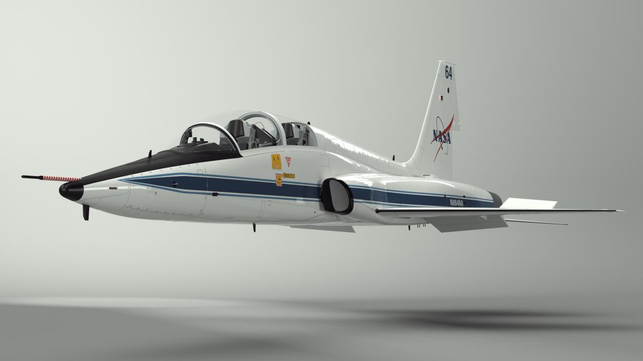 3D NASA Trainer Jet Aircraft T-38 White Rigged model