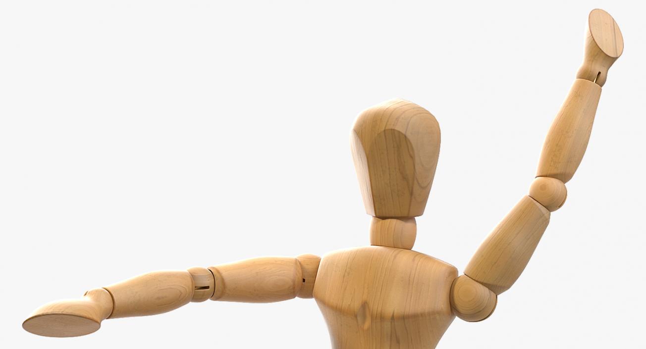 Wooden Dummy Toy Sitting Pose 3D model