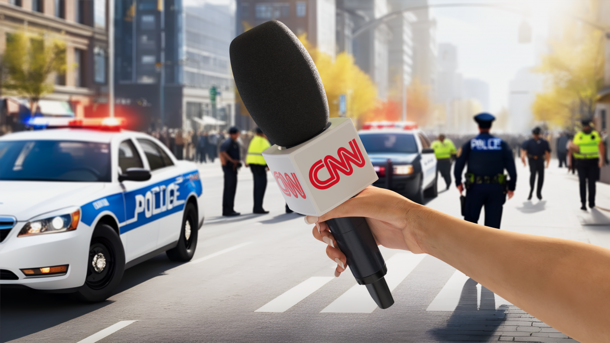 3D CNN Reporter Hand with Microphone model