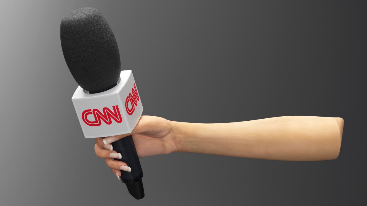 3D CNN Reporter Hand with Microphone model