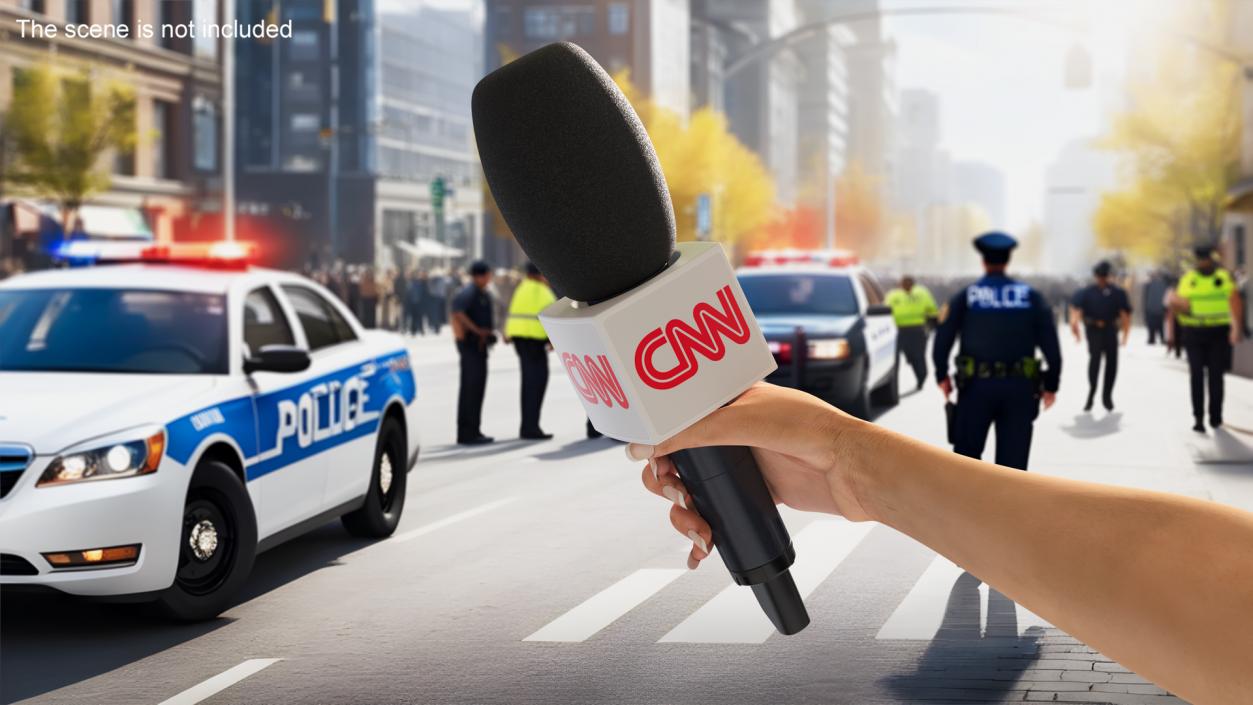 3D CNN Reporter Hand with Microphone model