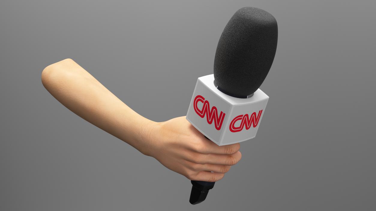 3D CNN Reporter Hand with Microphone model