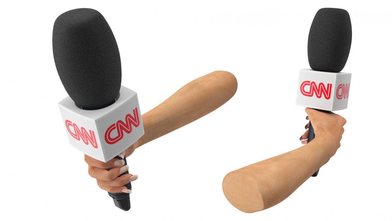 3D CNN Reporter Hand with Microphone model