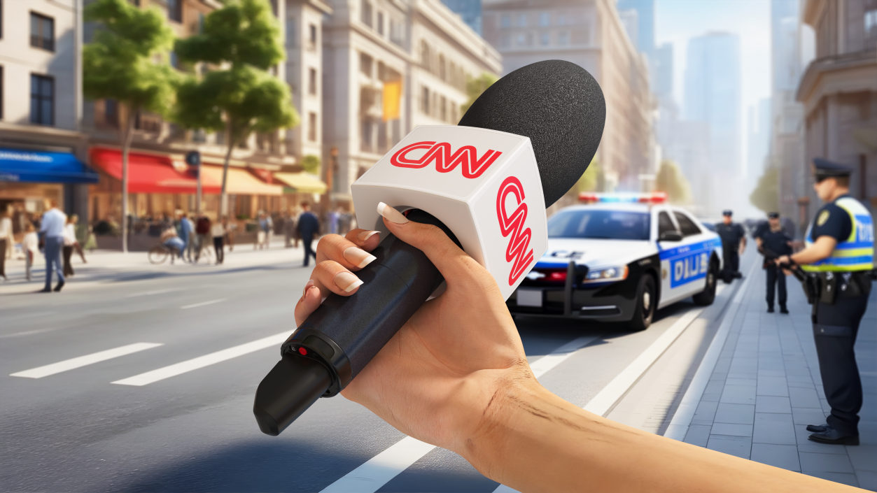 3D CNN Reporter Hand with Microphone model