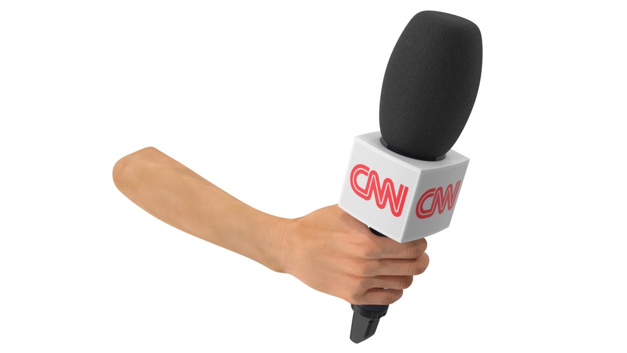 3D CNN Reporter Hand with Microphone model