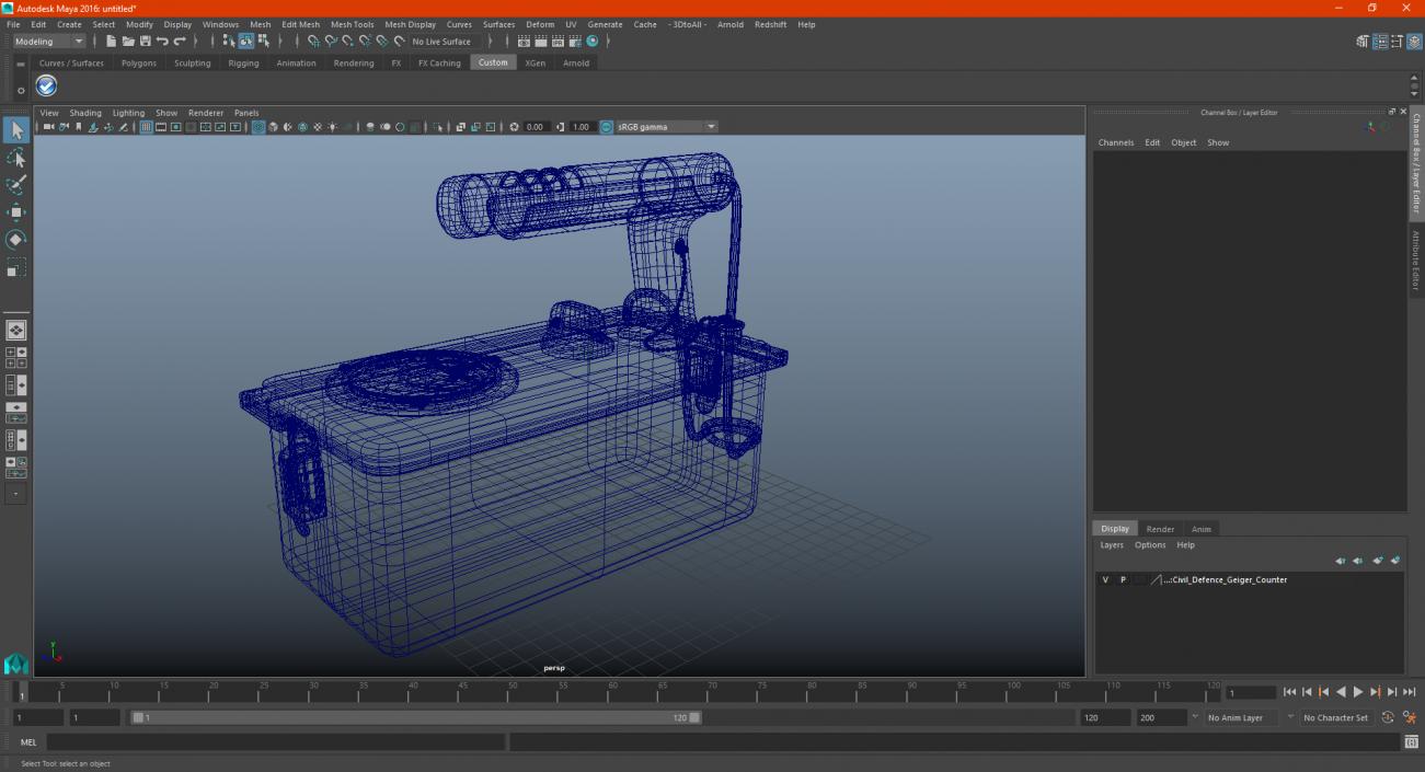 3D Civil Defence Geiger Counter model