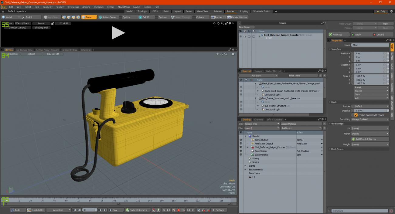 3D Civil Defence Geiger Counter model