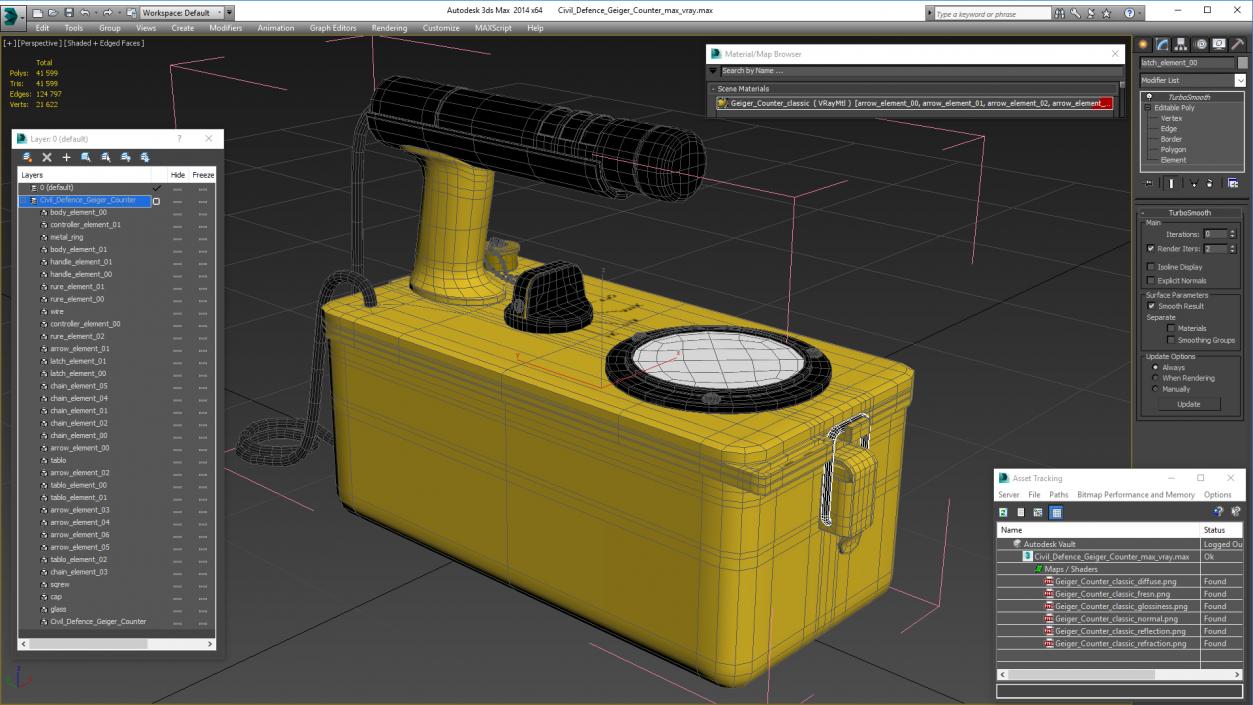 3D Civil Defence Geiger Counter model