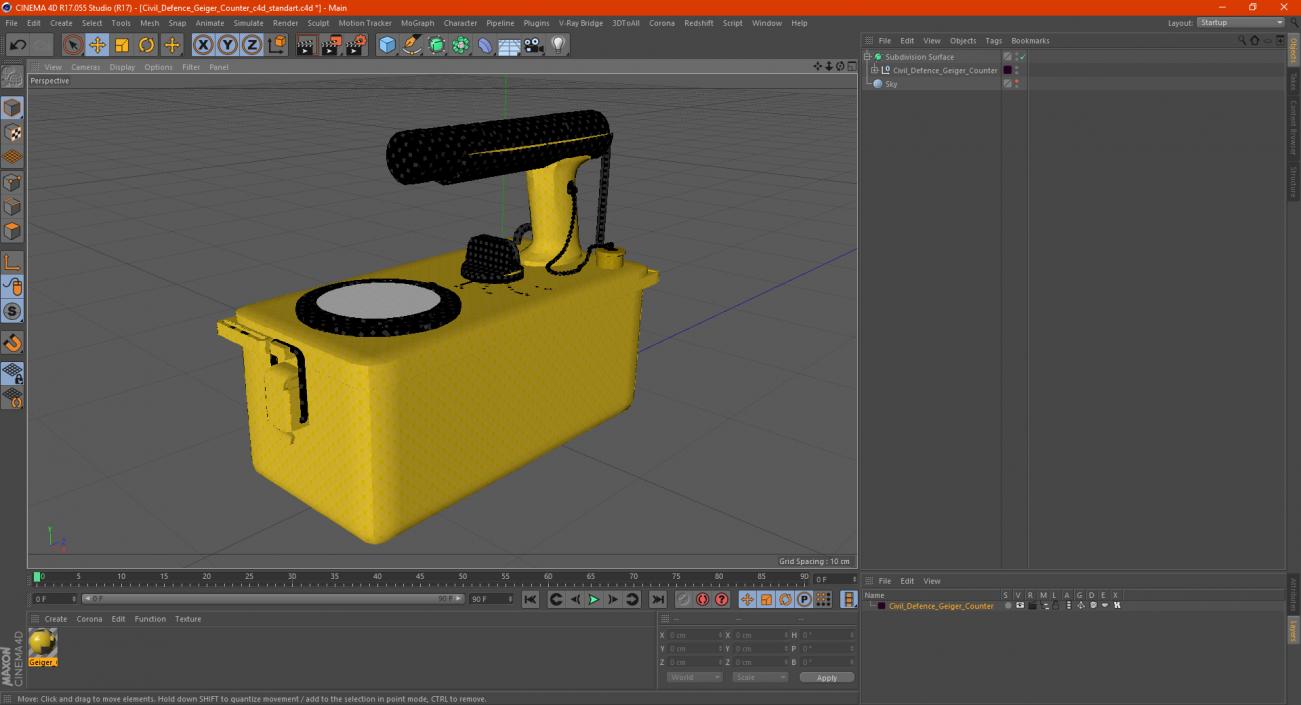 3D Civil Defence Geiger Counter model