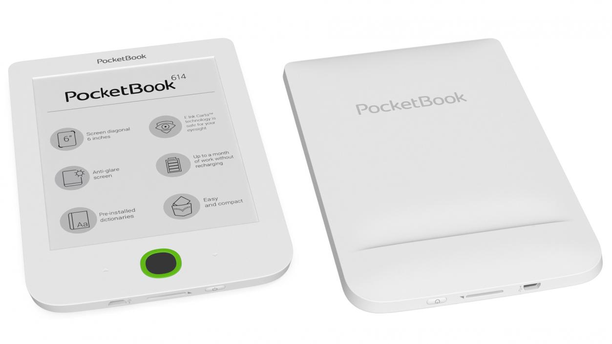 Ebook PocketBook 614 Limited Edition White 3D