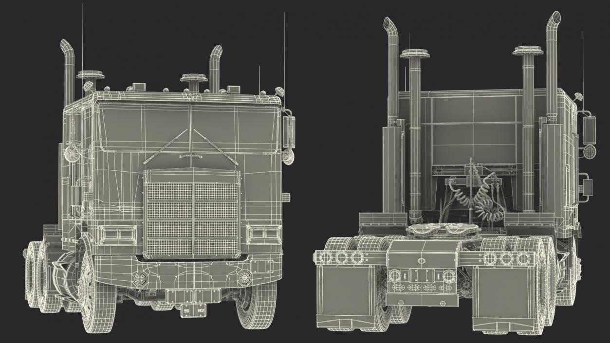 3D model Cabover Truck Rigged