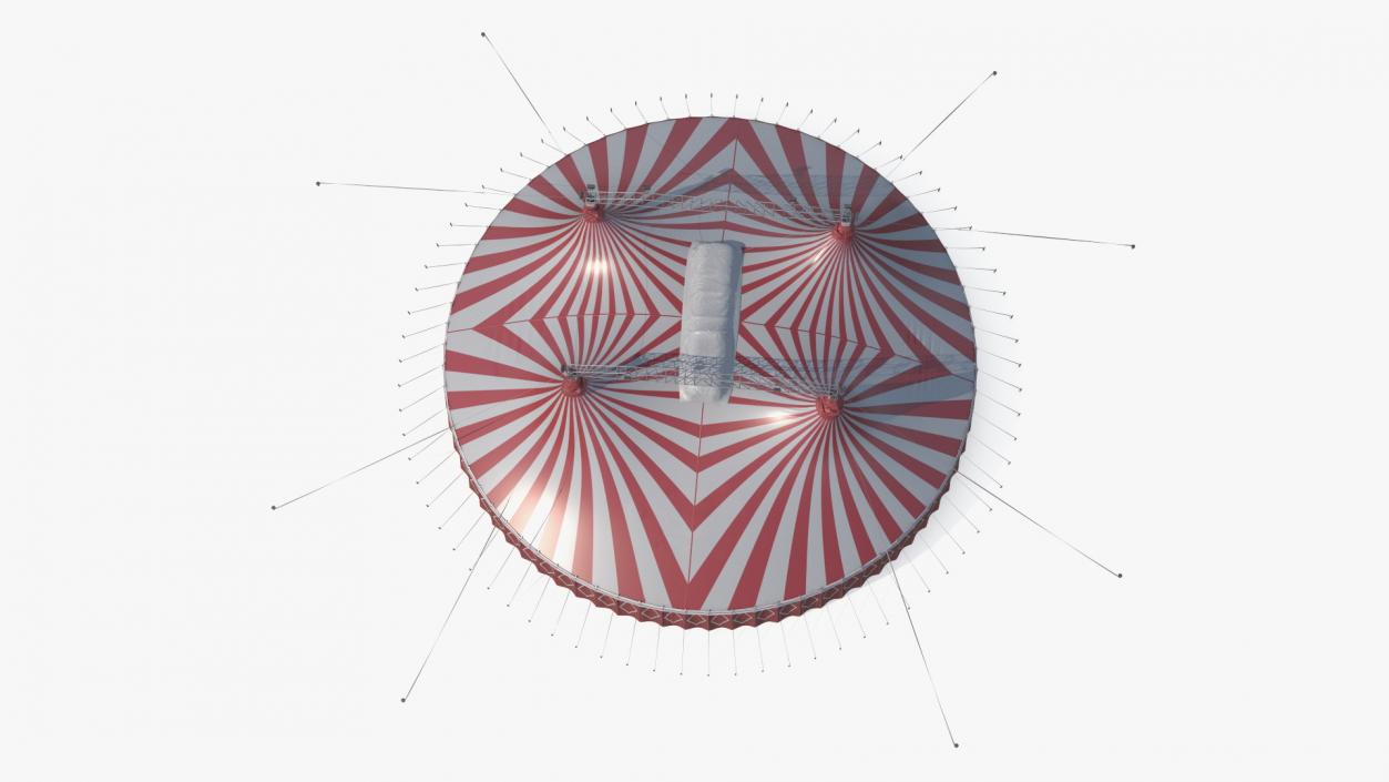 3D Circus Tent Red White Striped 2